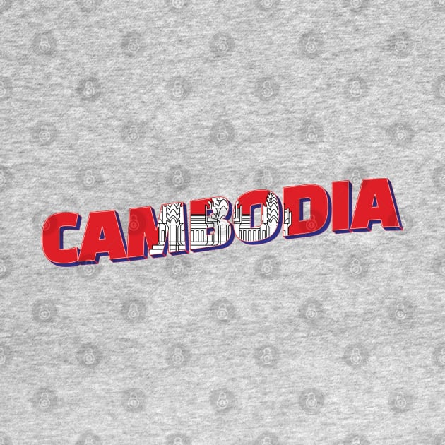 Cambodia Vintage style retro souvenir by DesignerPropo